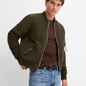 Point Zero Olive Green Bomber Jacket